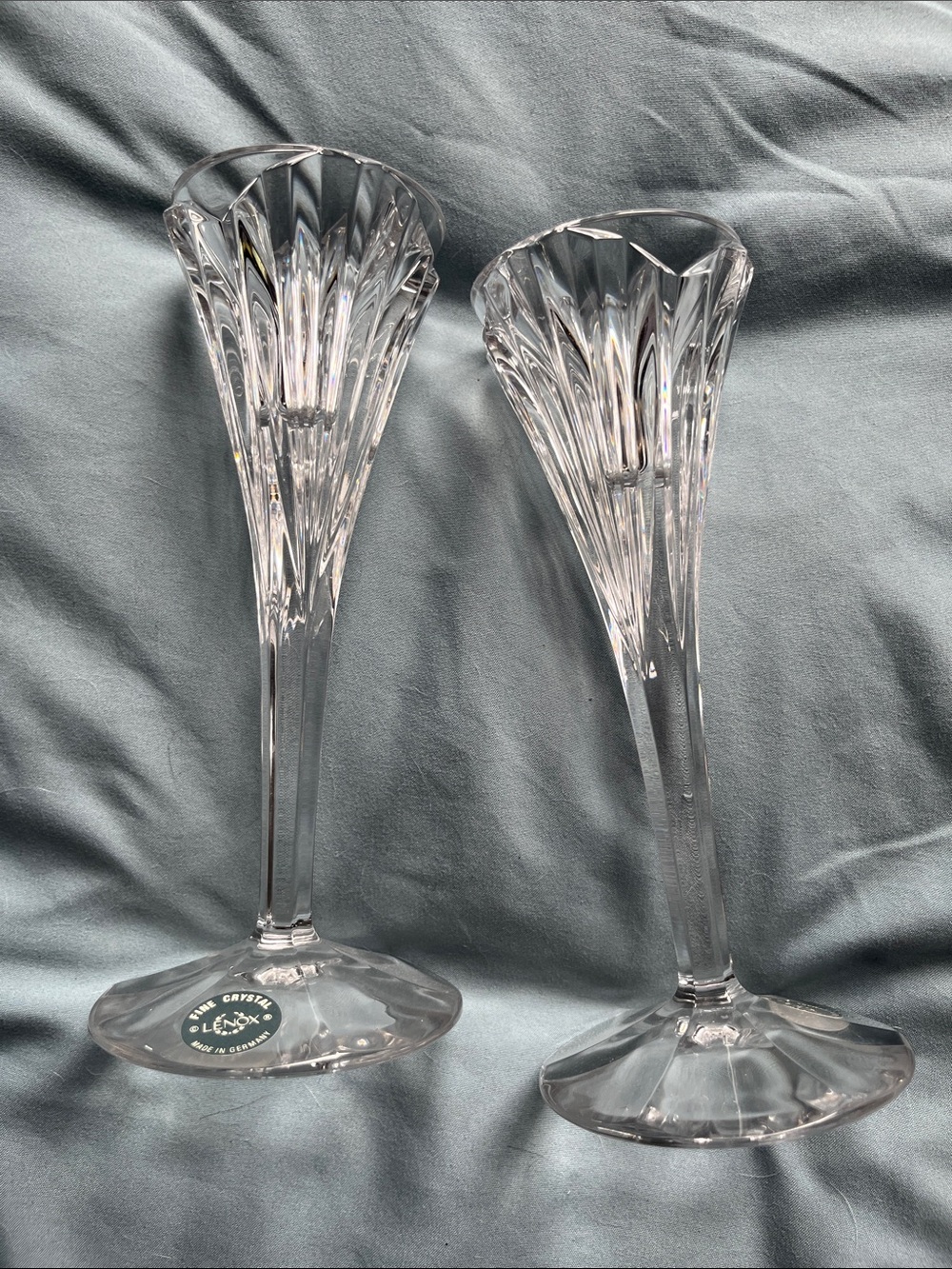 Pair of Lenox Oracle Crystal Candlesticks NWT
